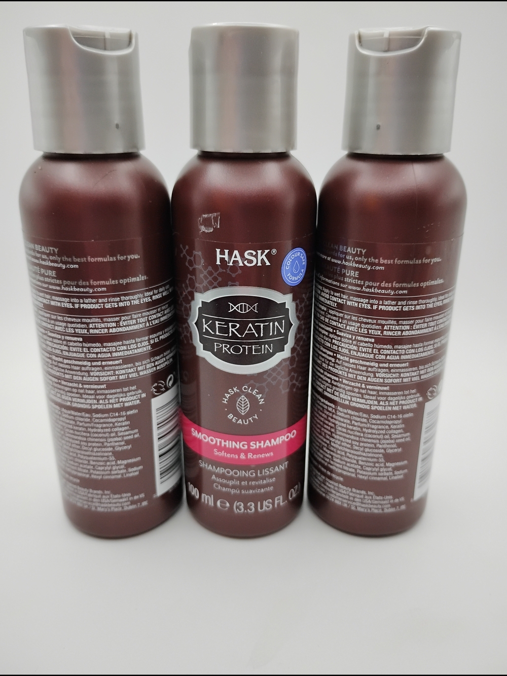 HASK Keratin Protein Smoothing Shampoo - Brown with Pink Label (3-Pack) - Picture 3 of 3